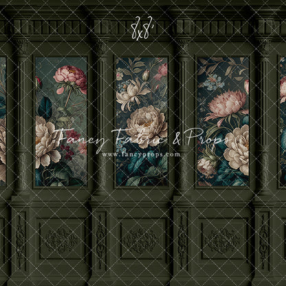 Moody Olive Wainscoting Wall - With Sweep Option