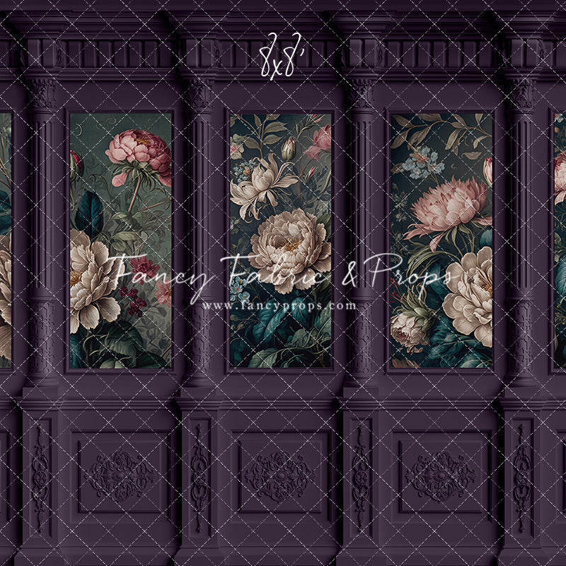 Moody Plum Wainscoting Wall - With Sweep Option