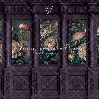 Moody Plum Wainscoting Wall - With Sweep Option