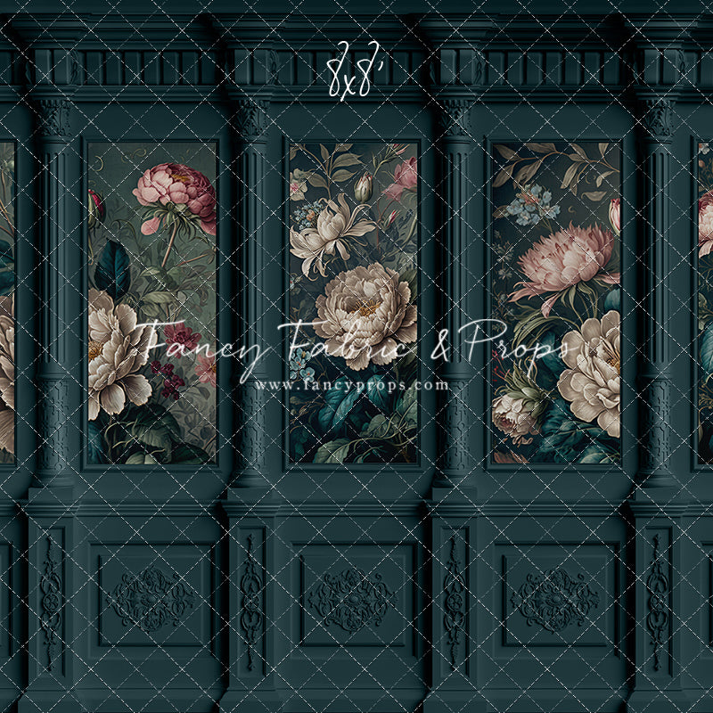 Moody Teal Wainscoting Wall - With Sweep Option