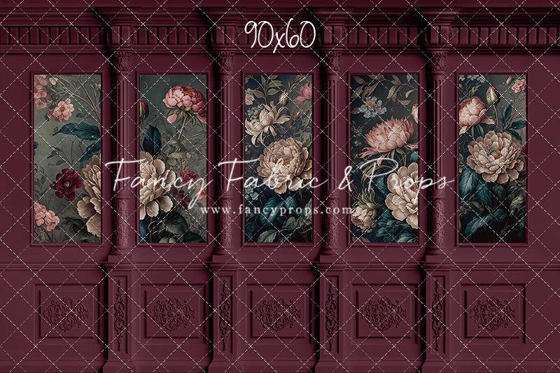 Moody Magenta Wainscoting Wall - With Sweep Option