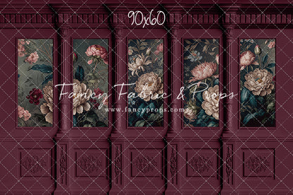 Moody Magenta Wainscoting Wall - With Sweep Option