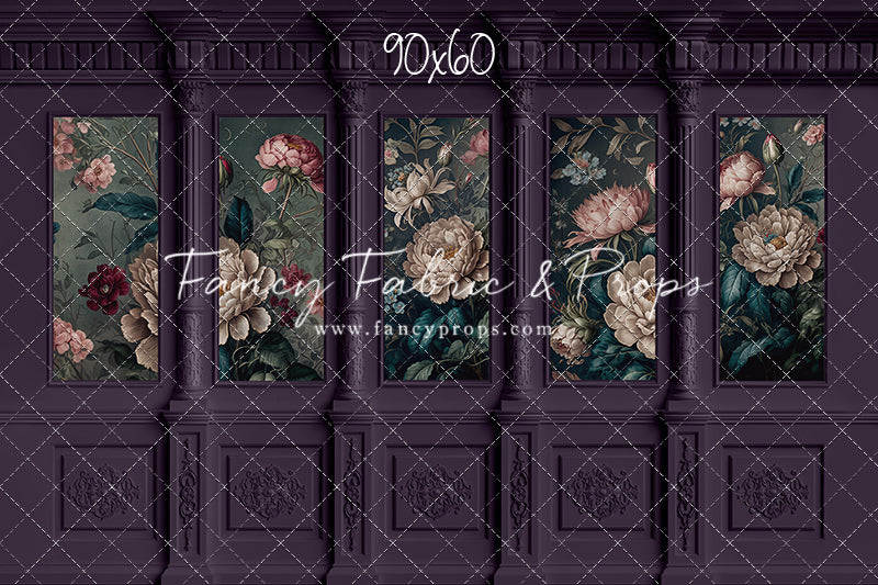 Moody Plum Wainscoting Wall - With Sweep Option