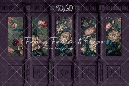 Moody Plum Wainscoting Wall - With Sweep Option