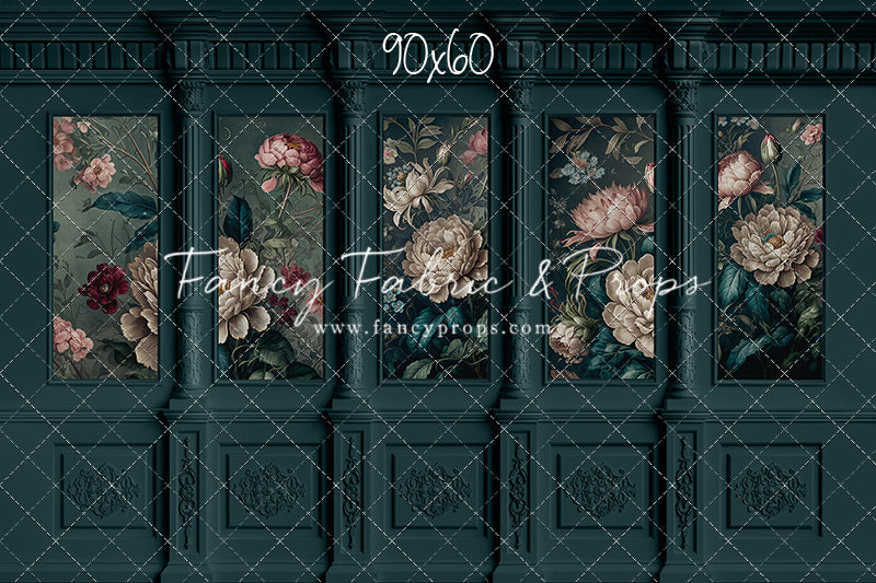 Moody Teal Wainscoting Wall - With Sweep Option