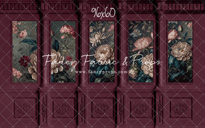 Moody Magenta Wainscoting Wall - With Sweep Option