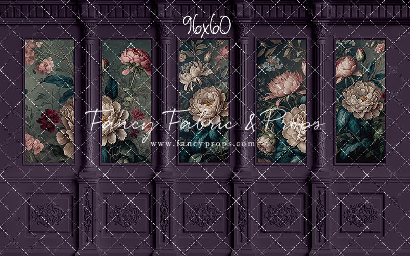 Moody Plum Wainscoting Wall - With Sweep Option