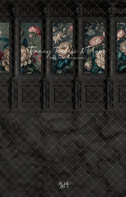 Moody Ebony Wainscoting Wall - With Sweep Option