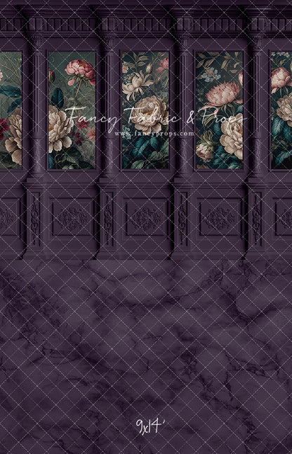 Moody Plum Wainscoting Wall - With Sweep Option