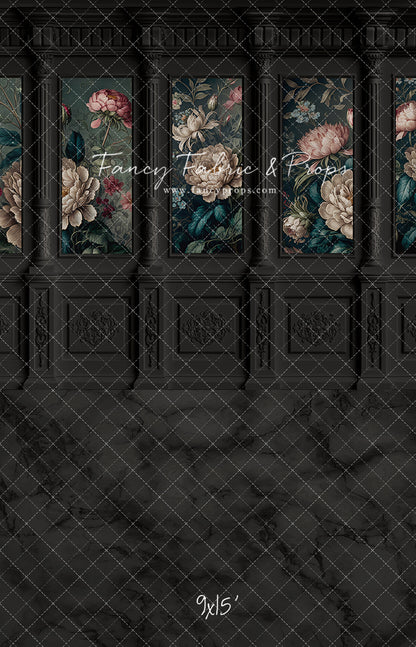 Moody Ebony Wainscoting Wall - With Sweep Option