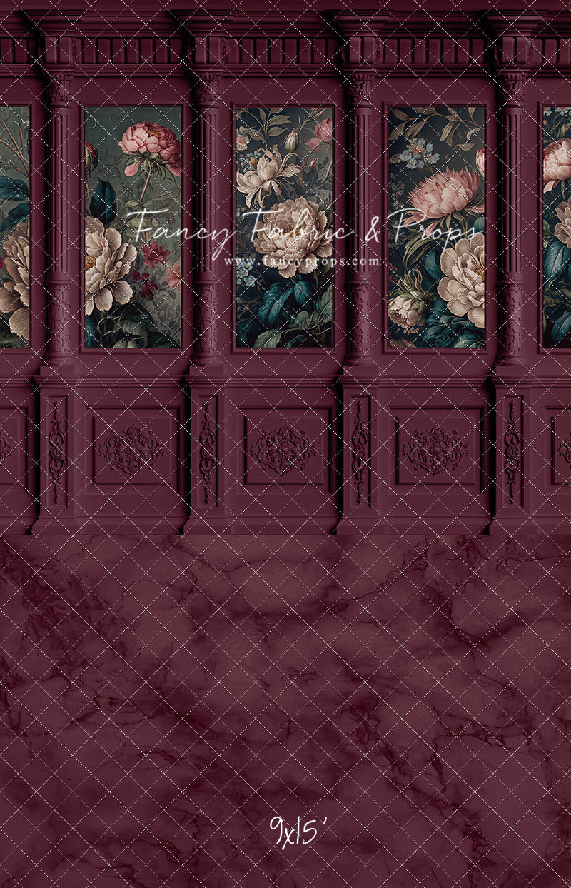 Moody Magenta Wainscoting Wall - With Sweep Option