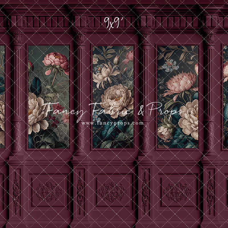 Moody Magenta Wainscoting Wall - With Sweep Option