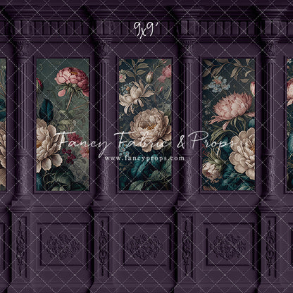 Moody Plum Wainscoting Wall - With Sweep Option