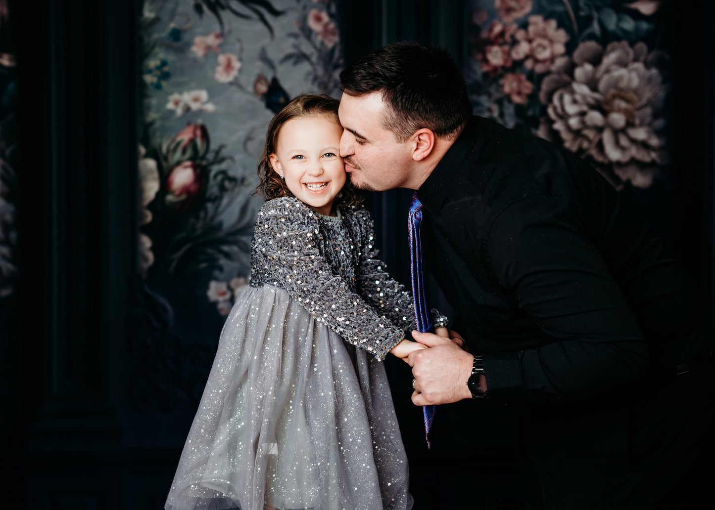 Black Floral Victorian Wall - With Sweep Option