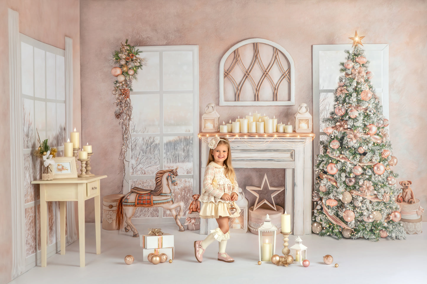 Blushing Carousel Christmas 2pc Room