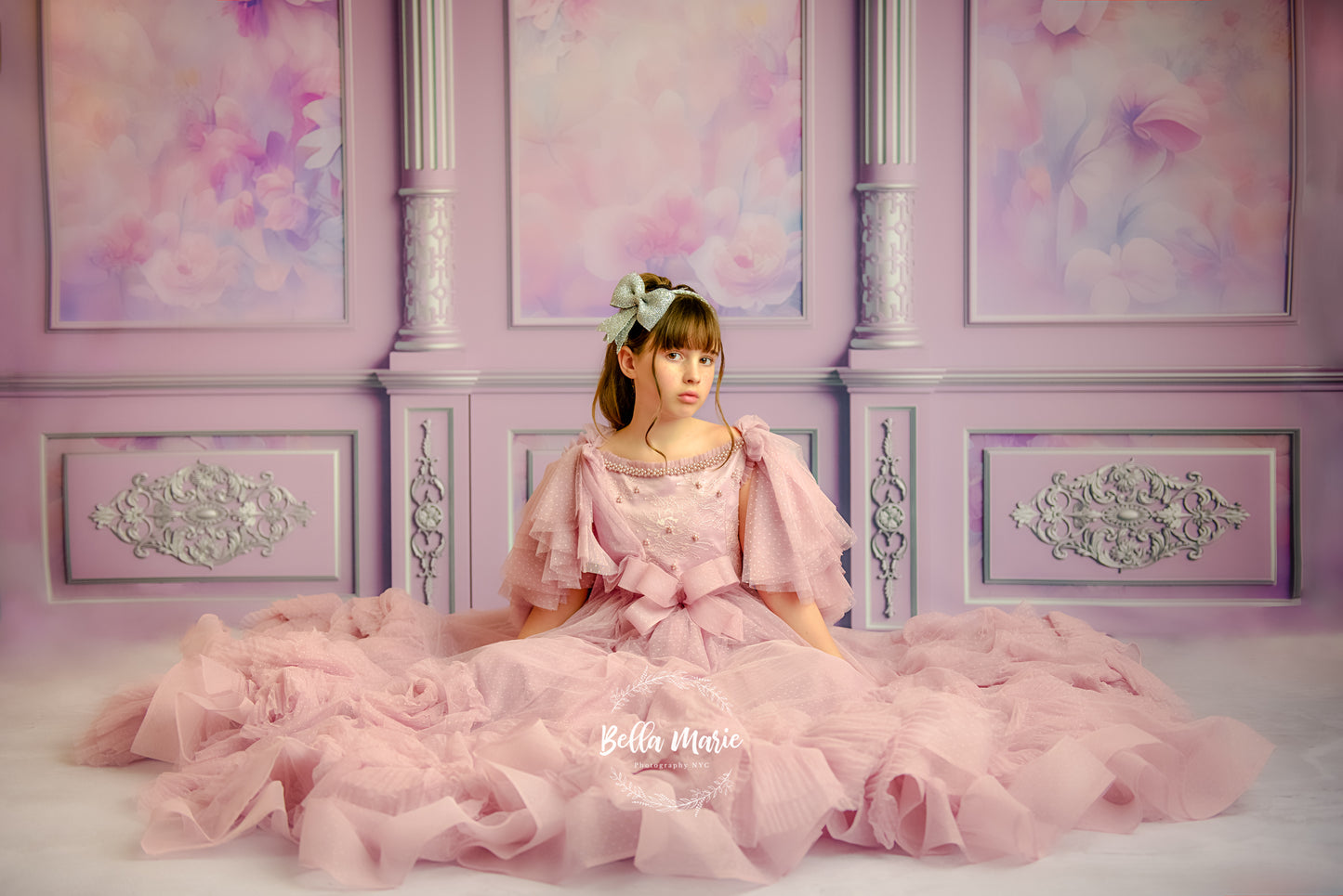 Violet Floral Victorian Wall - With Sweep Option