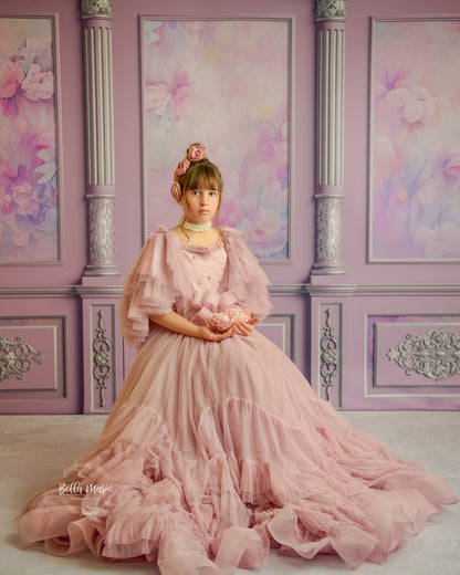 Violet Floral Victorian Wall - With Sweep Option