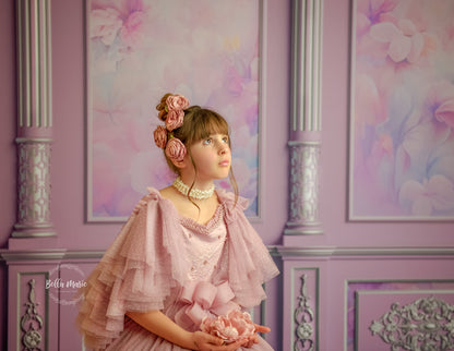 Violet Floral Victorian Wall - With Sweep Option