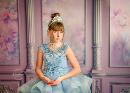 Violet Floral Victorian Wall - With Sweep Option