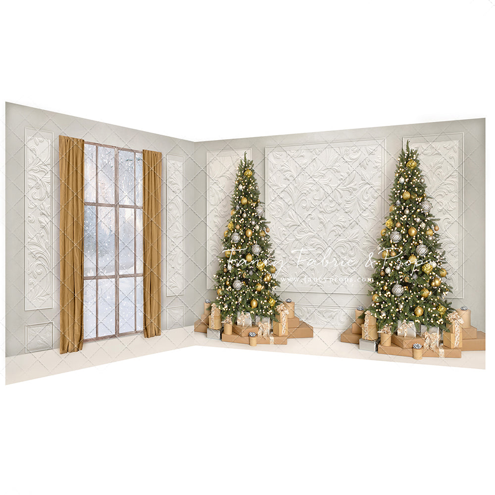 Cozy Christmas Cottage 2pc Room – Fancy Fabric & Props