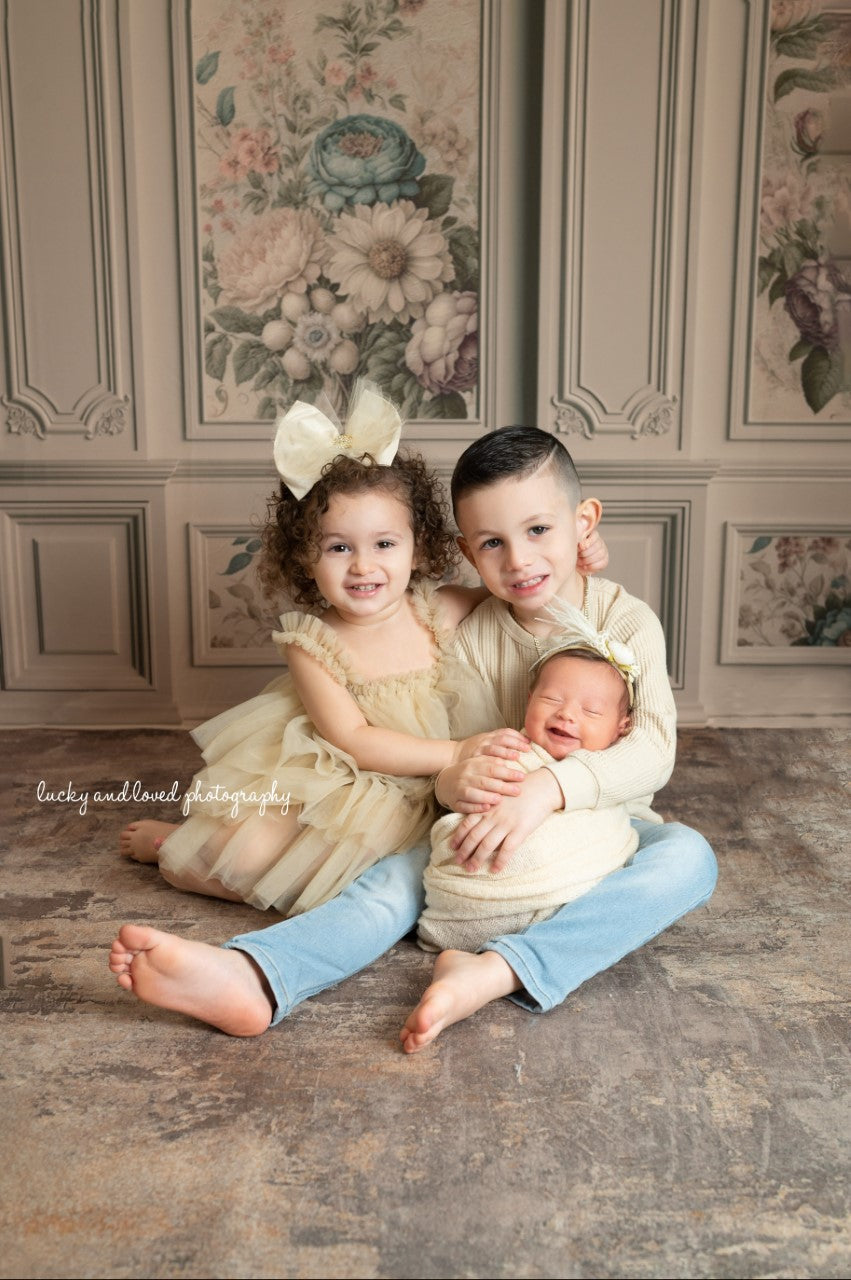 Ivory Floral Victorian Wall - With Sweep Option