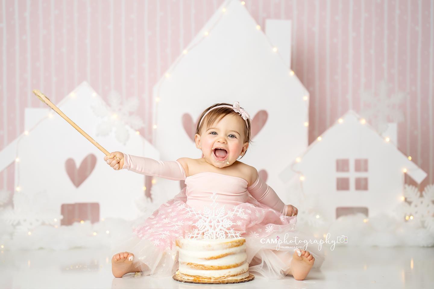 Pink Snowy Neighborhood
