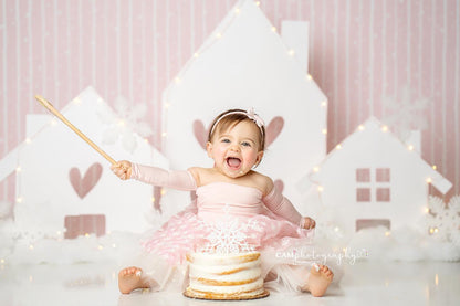 Pink Snowy Neighborhood