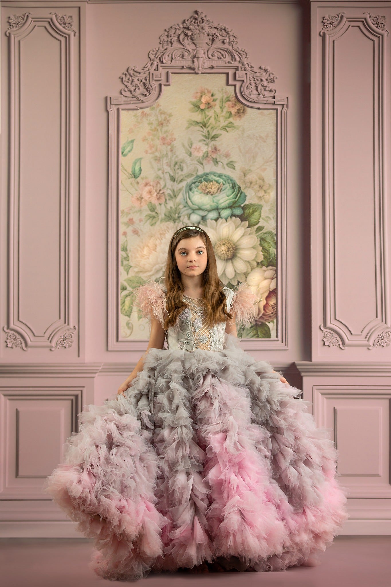 Rose Floral Victorian Wall - With Sweep Option