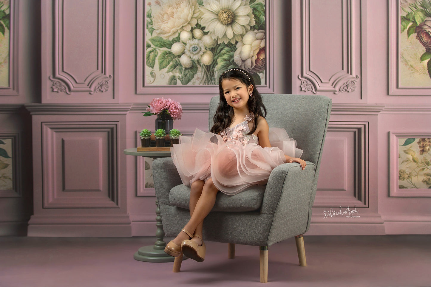 Rose Floral Victorian Wall - With Sweep Option