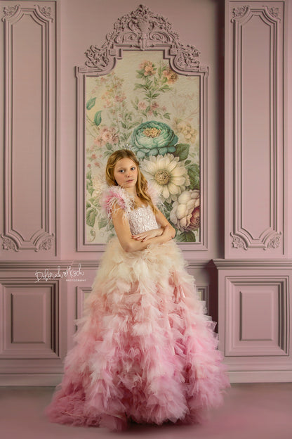 Rose Floral Victorian Wall - With Sweep Option