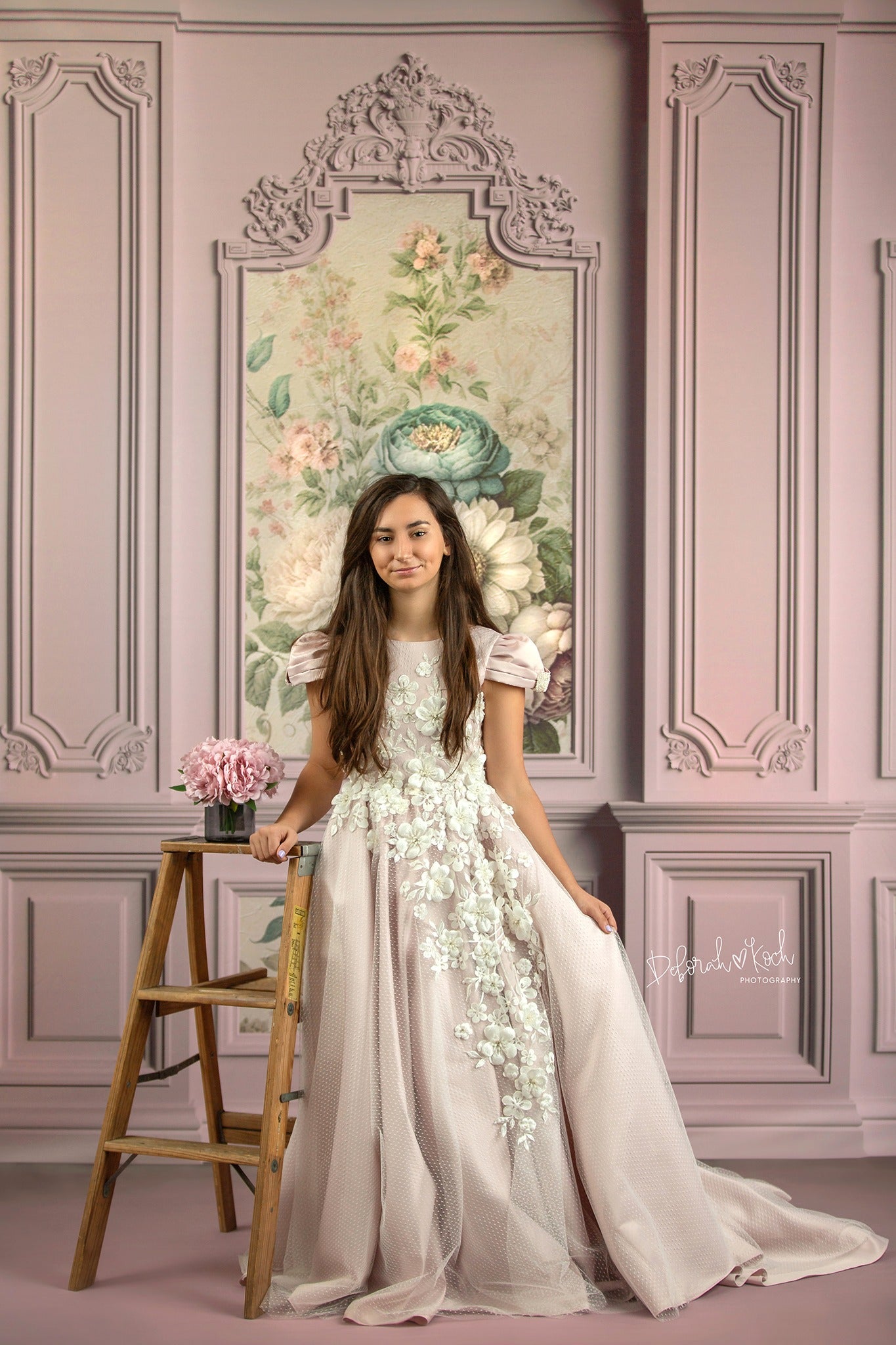 Rose Floral Victorian Wall - With Sweep Option