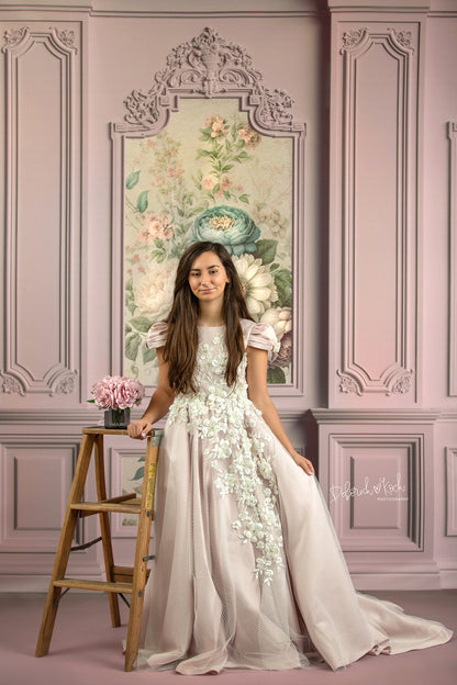 Rose Floral Victorian Wall - With Sweep Option