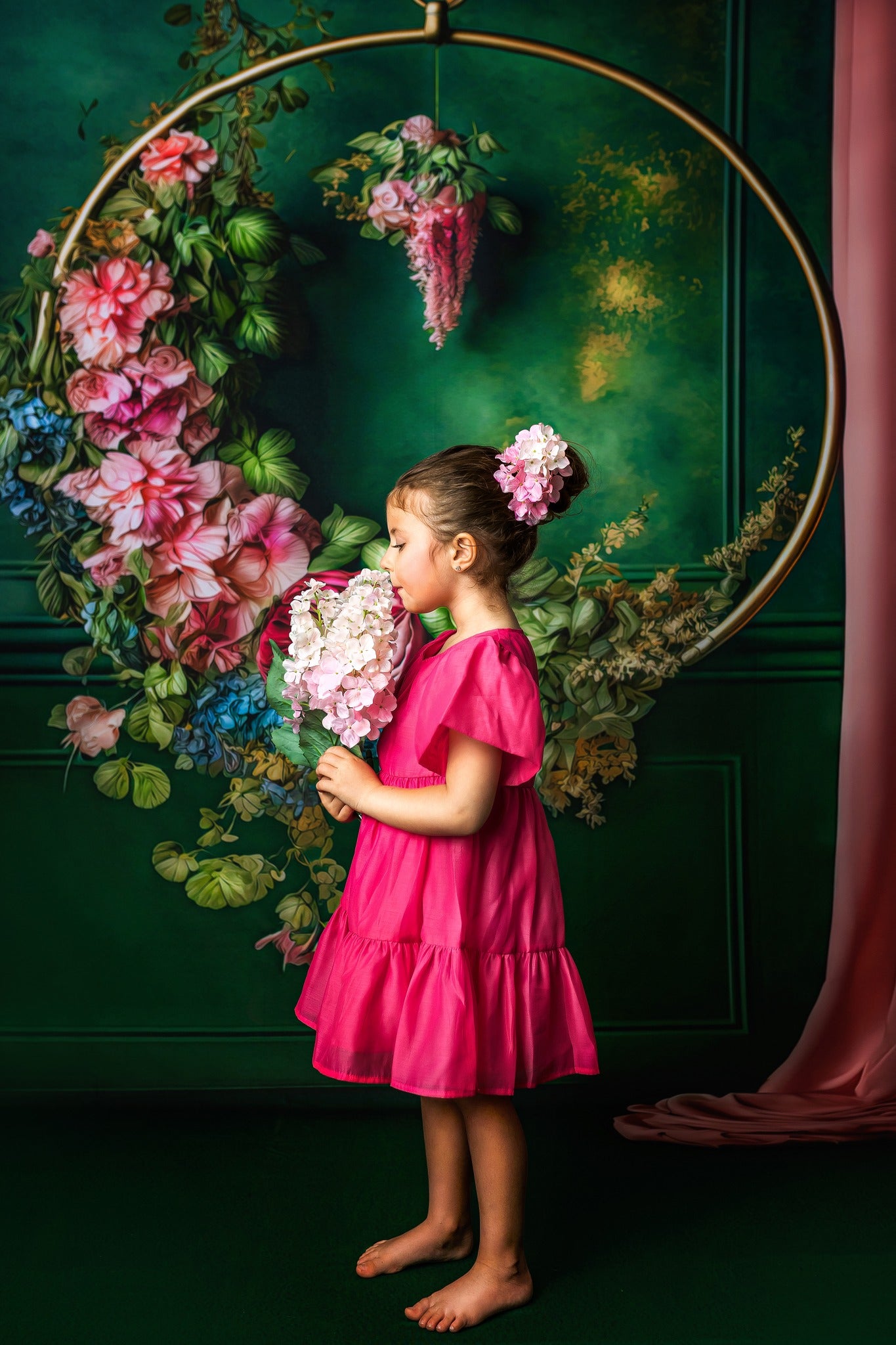 Rose & Evergreen Elegant Hoop - Sweep Sizes Only