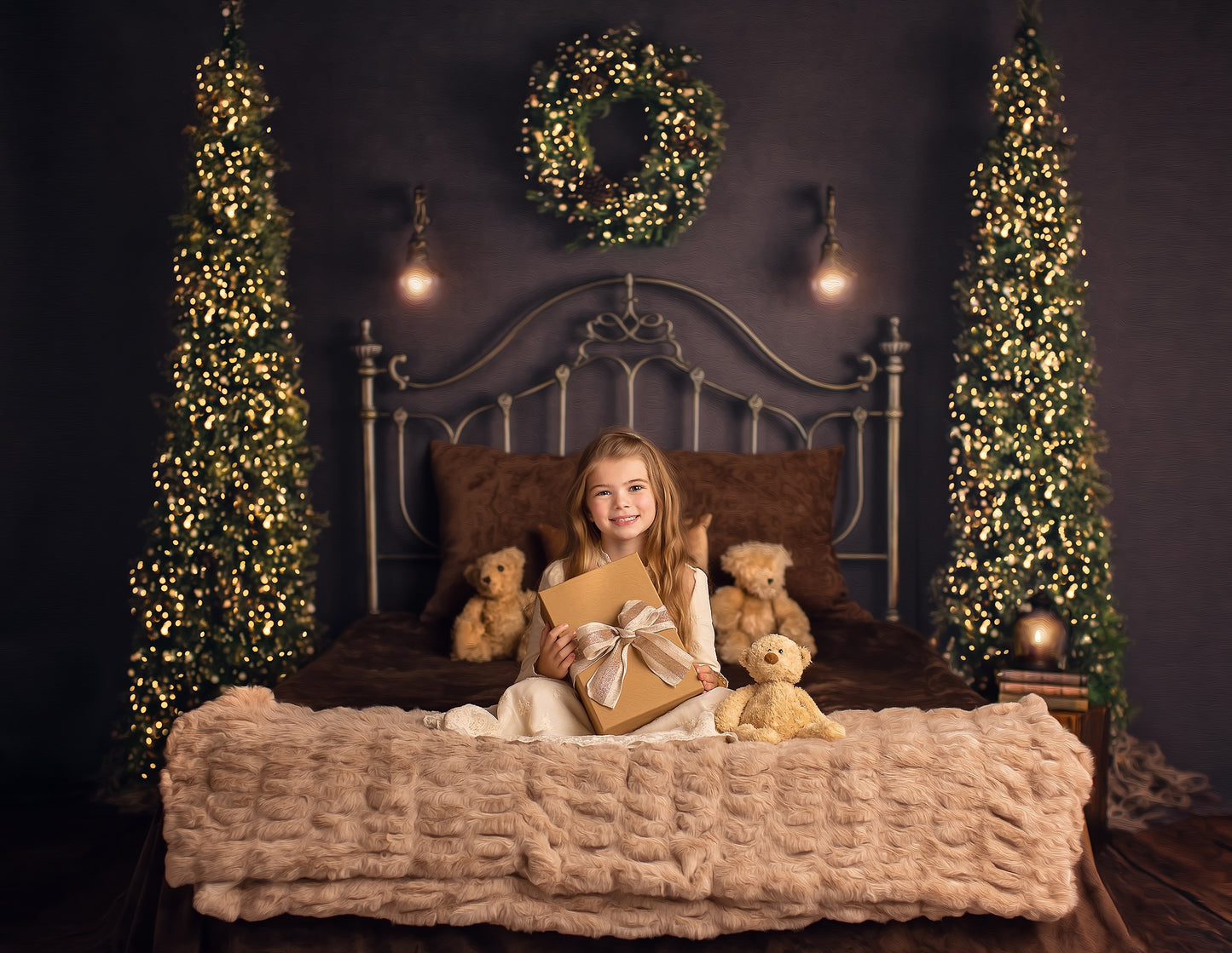 Rustic Holiday Bed With Trees