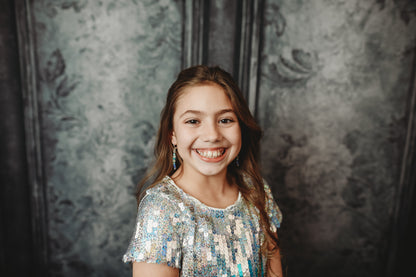 Gray Floral Wainscoting Wall