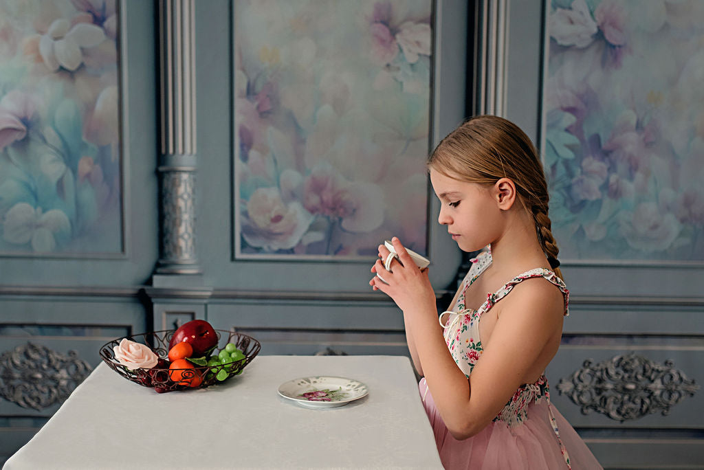 Sky Floral Victorian Wall - With Sweep Option