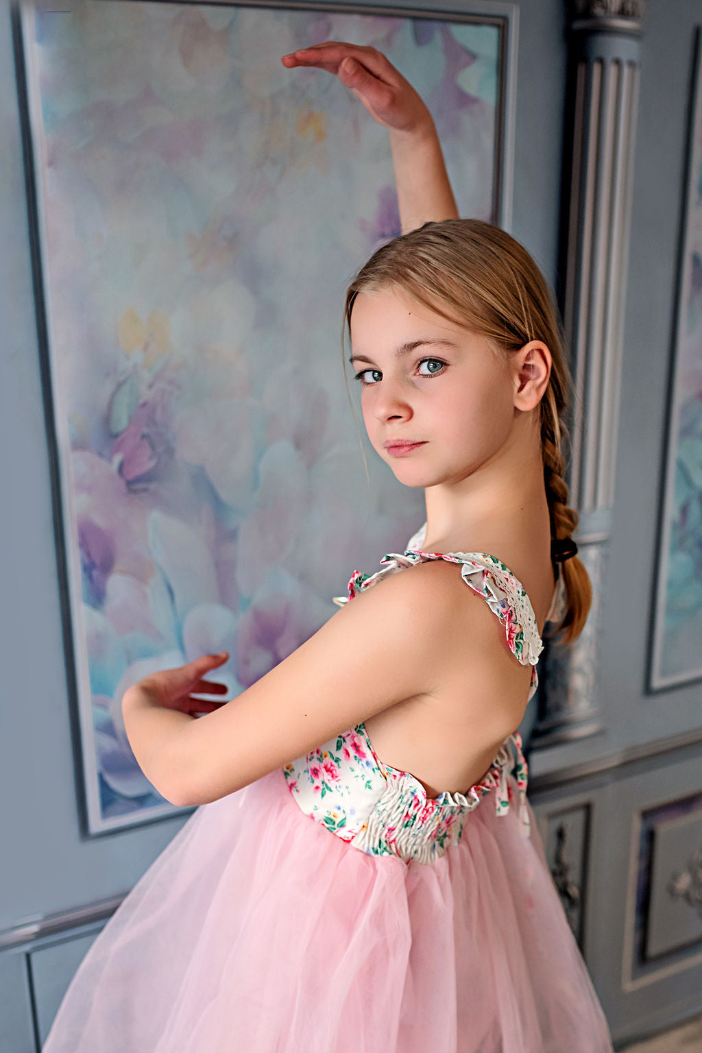 Sky Floral Victorian Wall - With Sweep Option