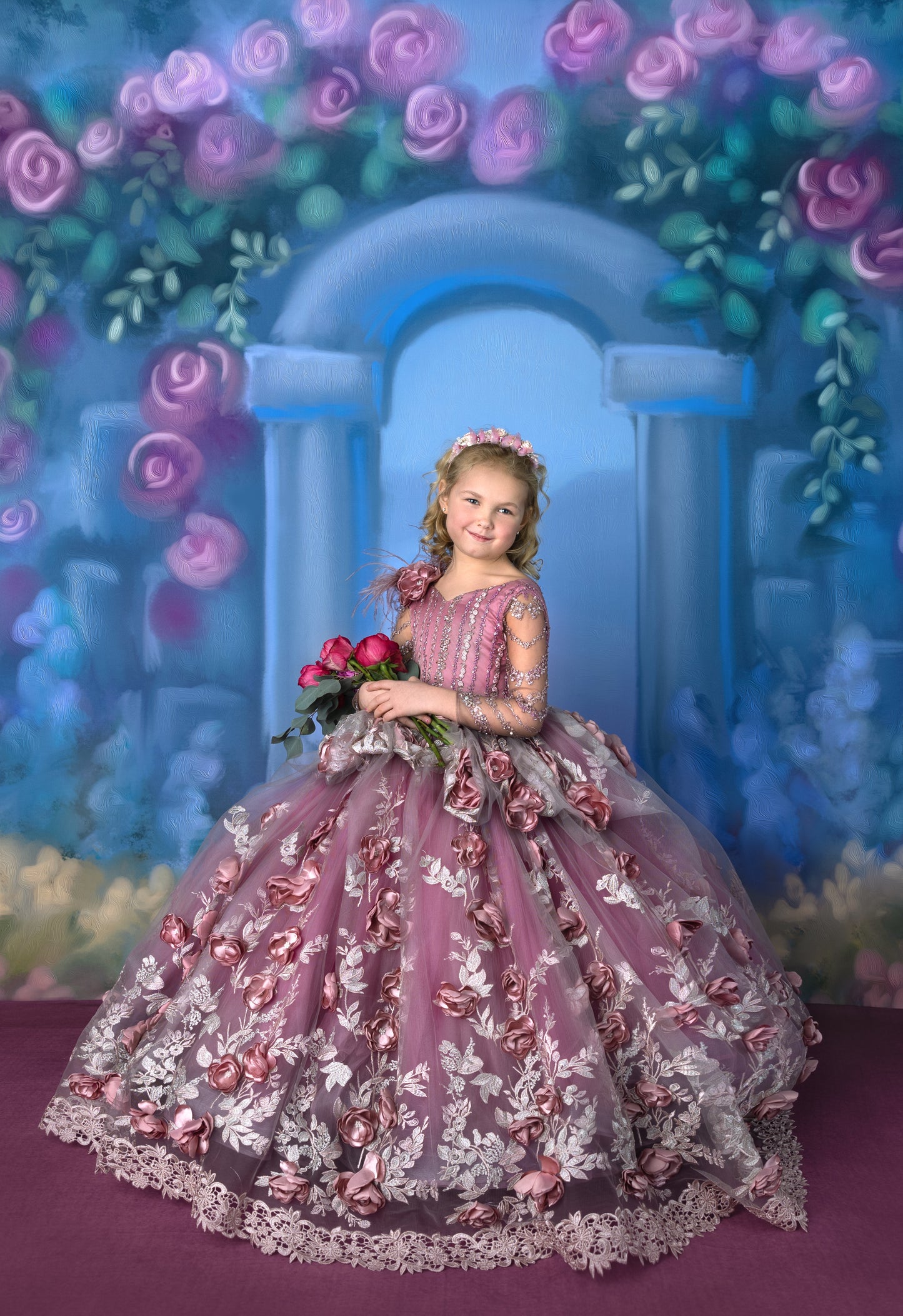 Blushing Rosette Archway