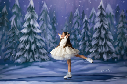 Midnight Snowy Pond Mat Floor