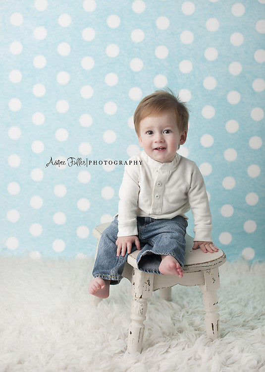 Vintage Aqua Dots Fancy Fabric & Props