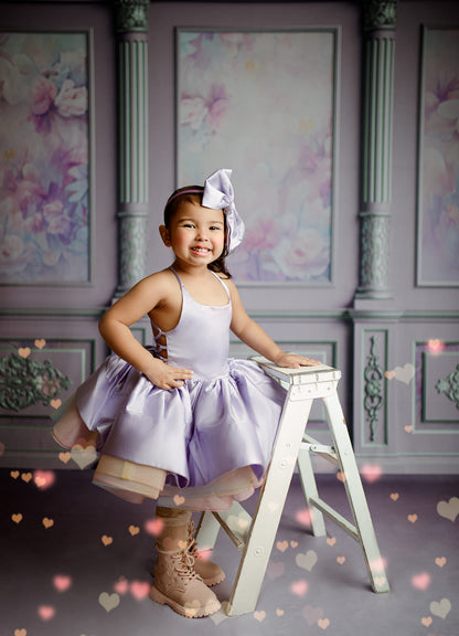 Violet Floral Victorian Wall - With Sweep Option