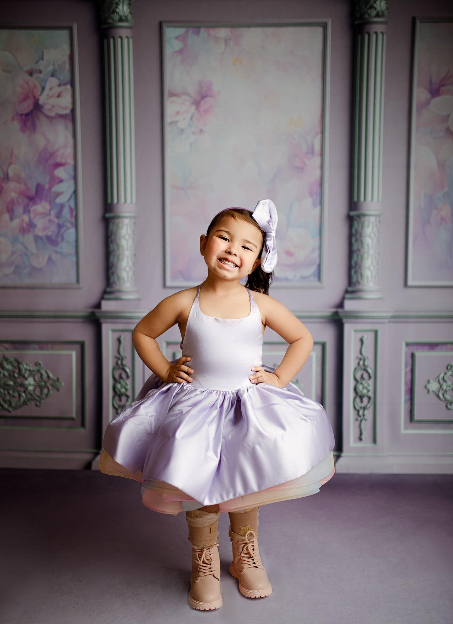 Violet Floral Victorian Wall - With Sweep Option