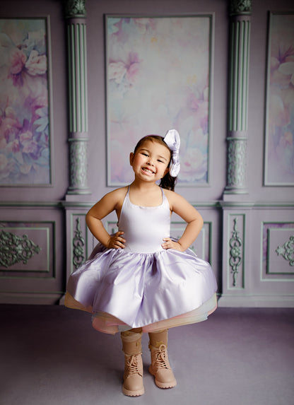 Violet Floral Victorian Wall - With Sweep Option