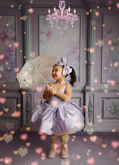 Violet Floral Victorian Wall - With Sweep Option