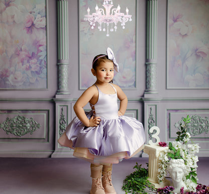 Violet Floral Victorian Wall - With Sweep Option