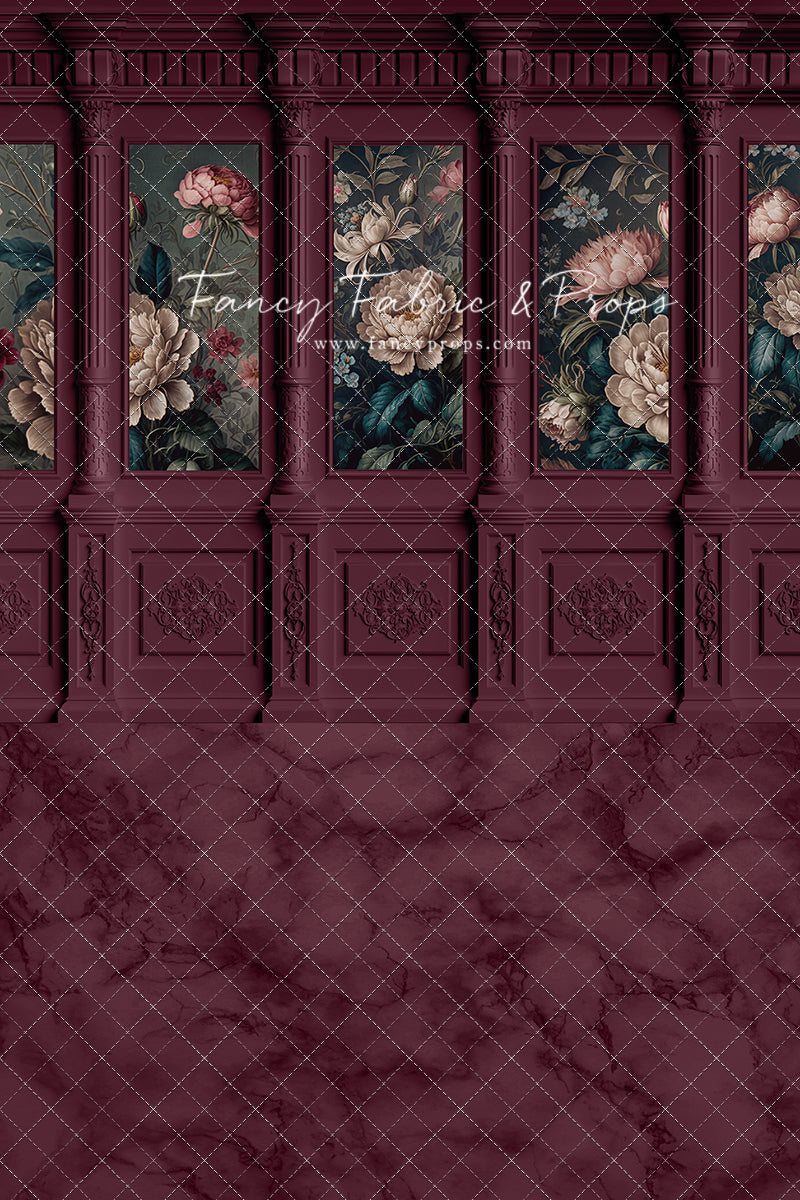 Moody Magenta Wainscoting Wall - With Sweep Option