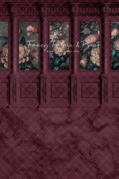 Moody Magenta Wainscoting Wall - With Sweep Option