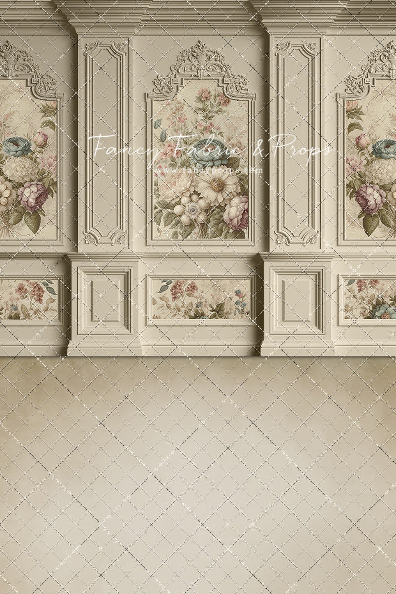Ivory Floral Victorian Wall - With Sweep Option