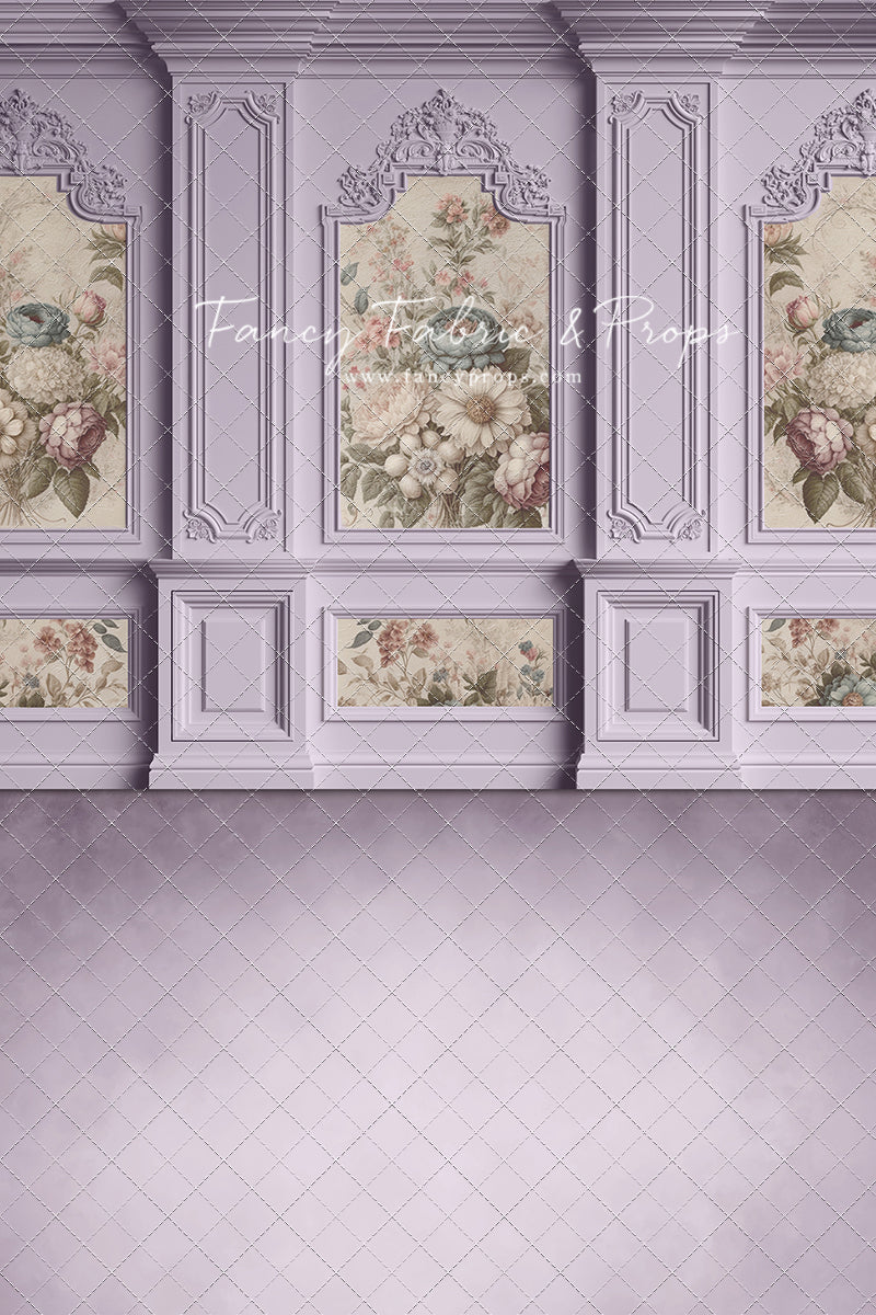 Lavender Floral Victorian Wall - With Sweep Option