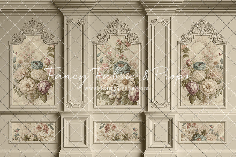 Ivory Floral Victorian Wall - With Sweep Option